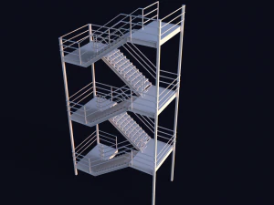 emergency fire exit stairs 3D Model