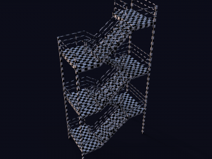 emergency fire exit stairs 3D 모델