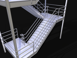 emergency fire exit stairs 3D 모델