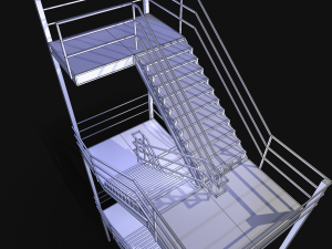 emergency fire exit stairs 3D 모델