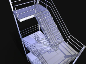 emergency fire exit stairs 3D Model