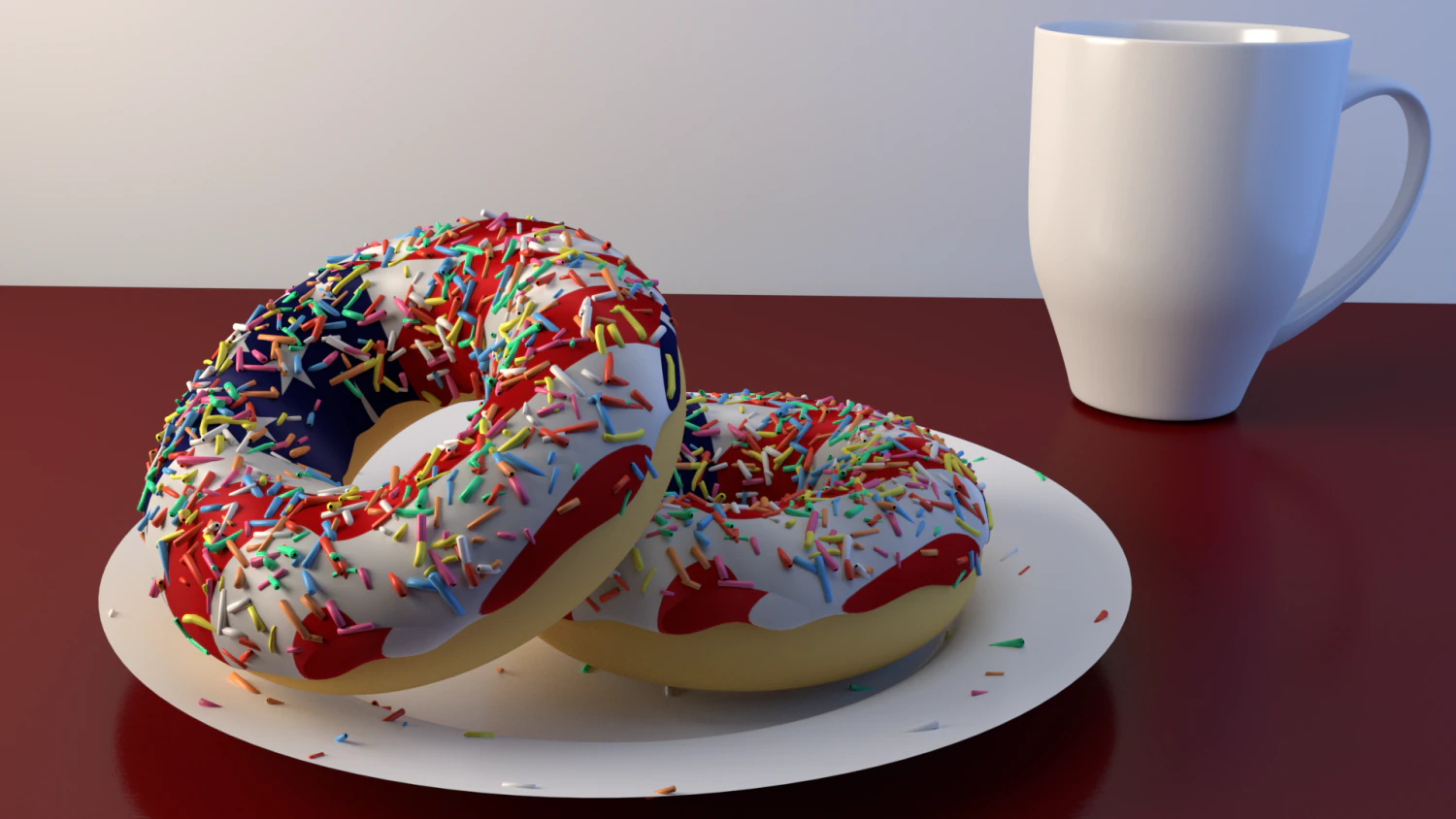 usa flag donut and mug 3D Model .c4d .max .obj .3ds .fbx .stl .blend