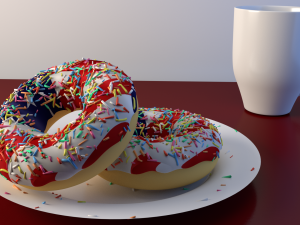 usa flag donut and mug 3D मॉडल