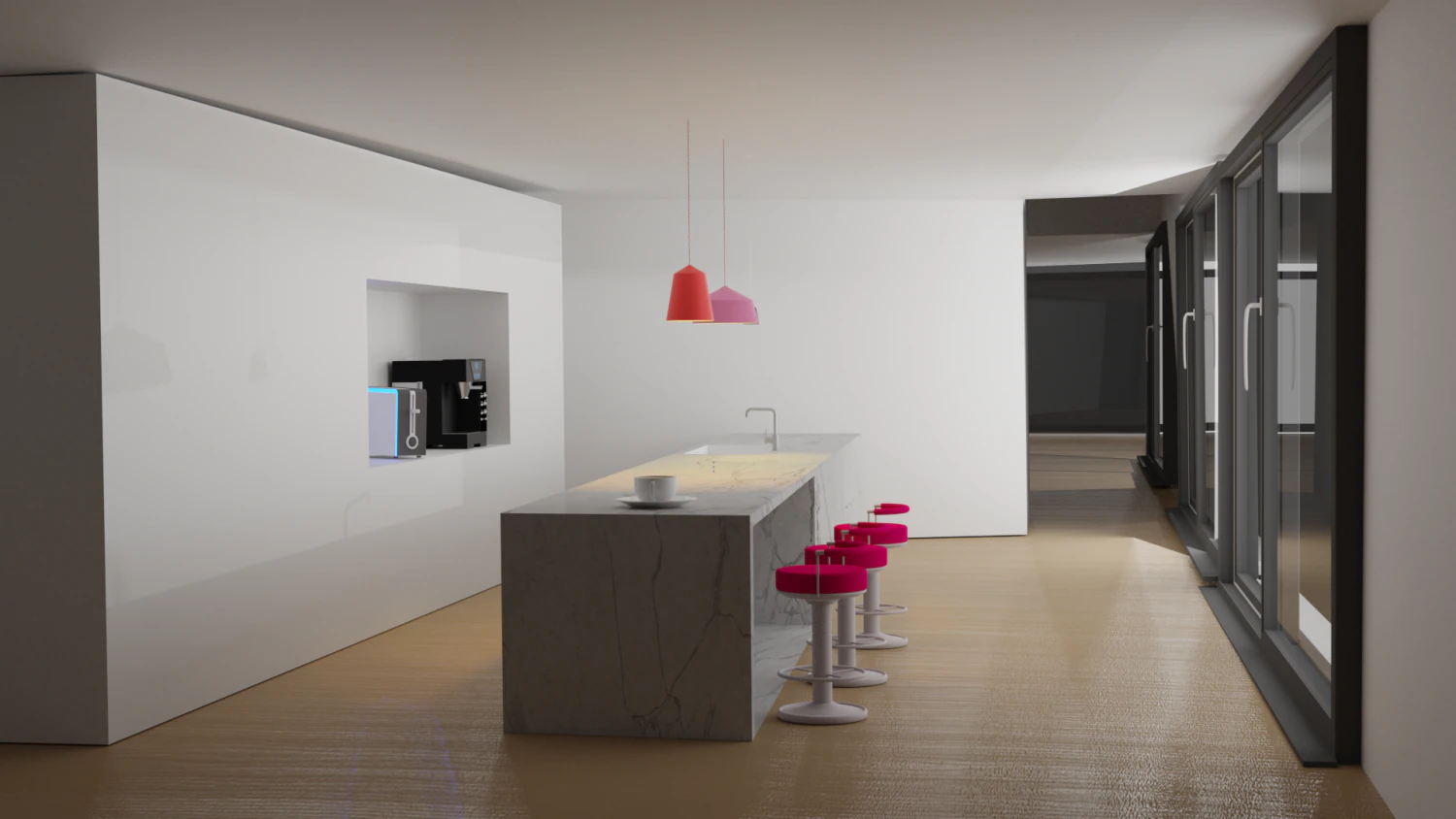 modern kitchen design 3D Model .c4d .max .obj .3ds .fbx .stl .blend 
