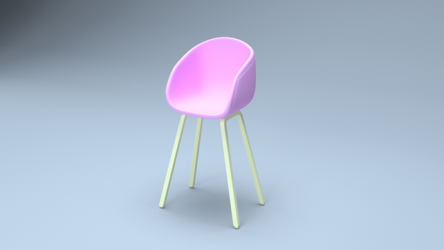 high chair 3Dモデル .c4d .max .obj .3ds .fbx .stl .blend 