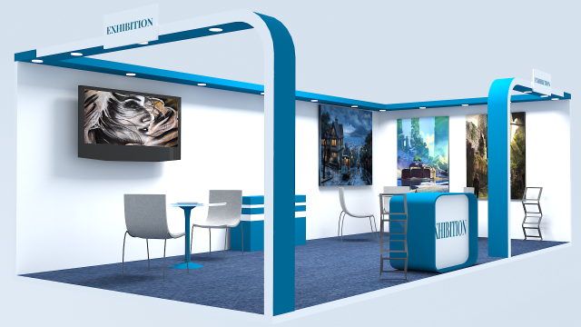 exhibition stall 3D-Modell .c4d .max .obj .3ds .fbx .stl .blend 