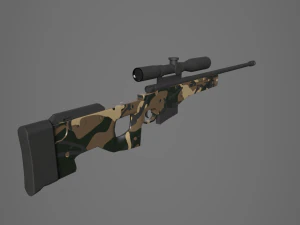 arctic warfare magnum green camo sniper 3D Model