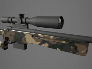 arctic warfare magnum green camo sniper 3D Model