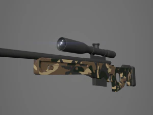 arctic warfare magnum green camo sniper 3D Model