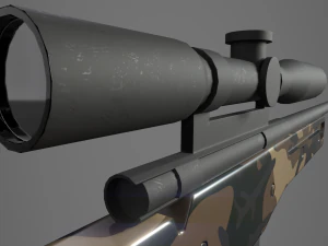 arctic warfare magnum green camo sniper 3D Model