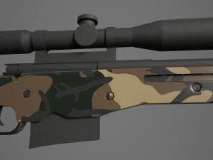 arctic warfare magnum green camo sniper 3D Model