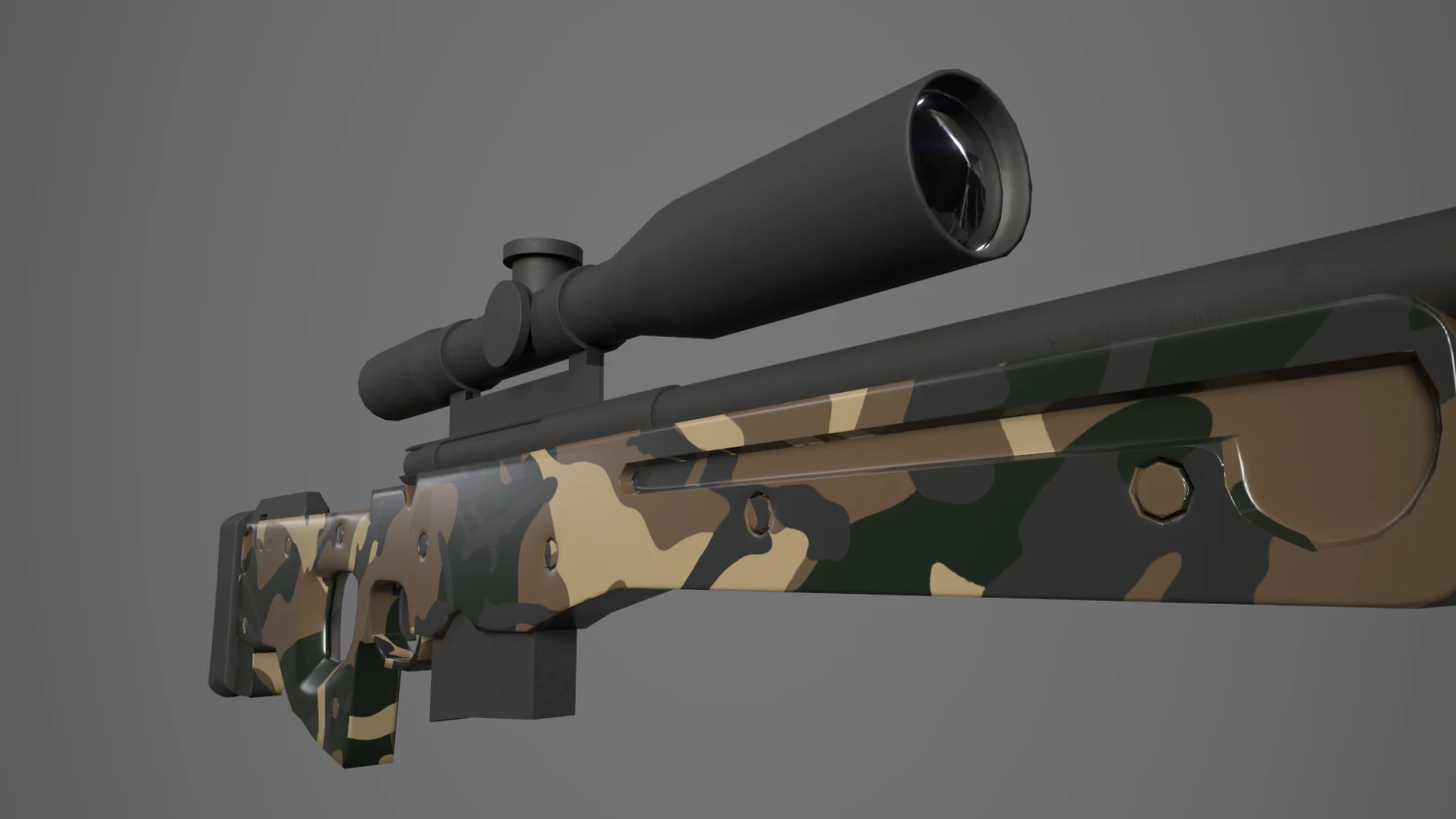 arctic warfare magnum green camo sniper 3D Model .c4d .max .obj .3ds .fbx .stl .blend