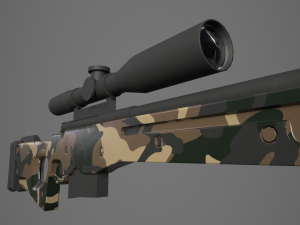 arctic warfare magnum green camo sniper Modelo 3D