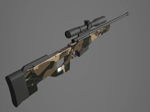 arctic warfare magnum green camo sniper 3D Model