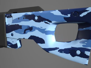 arctic warfare magnum blue camo sniper 3D Model