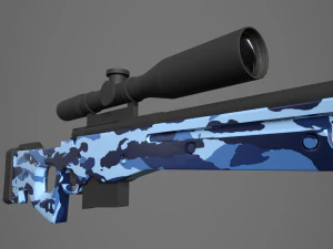 arctische oorlogsvoering magnum blauwe camo-sluipschutter 3D Model