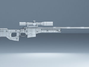 arctic warfare magnum blue camo sniper Modèle 3D