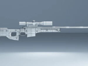 arctic warfare magnum blue camo sniper 3D Model