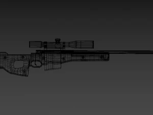 arctic warfare magnum blue camo sniper 3D Model