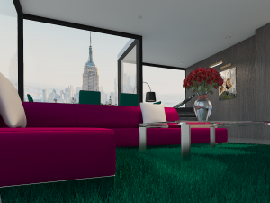 skyscraper living room 3D Model