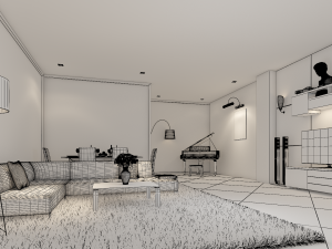 skyscraper living room 3D Model
