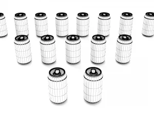 15 cans pack 3D Model
