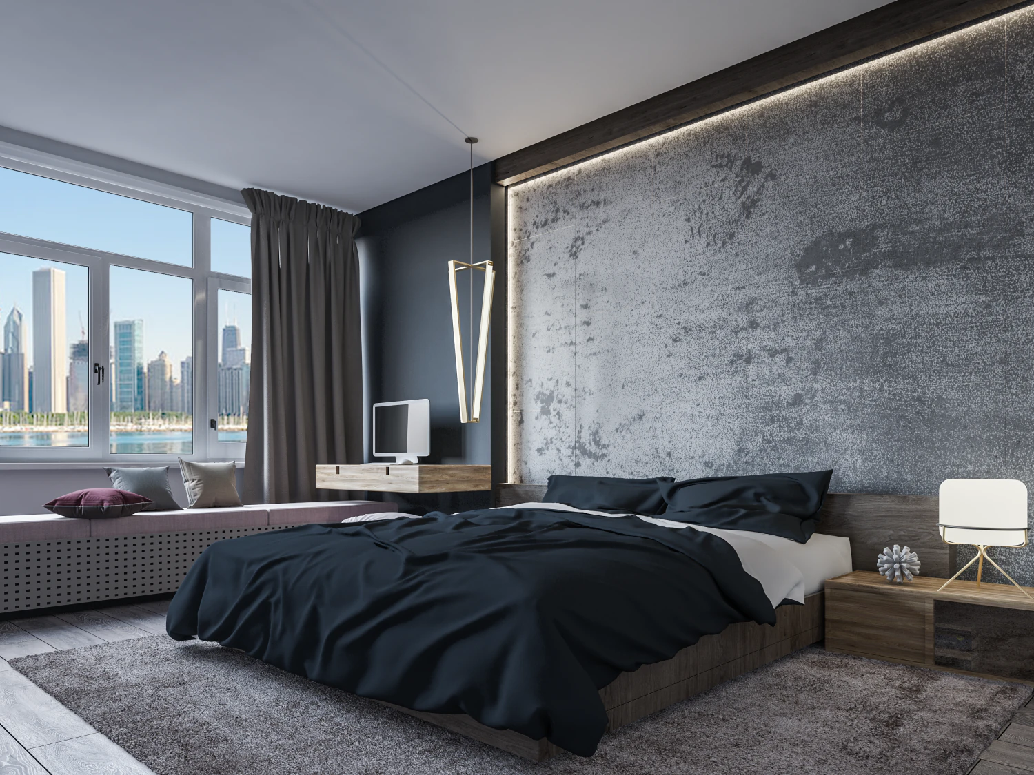 bedroom interior 3D Model .c4d .max .obj .3ds .fbx .stl .blend 