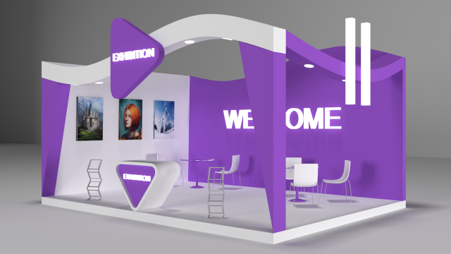 exhibition stall 3Dモデル .c4d .max .obj .3ds .fbx .stl .blend 