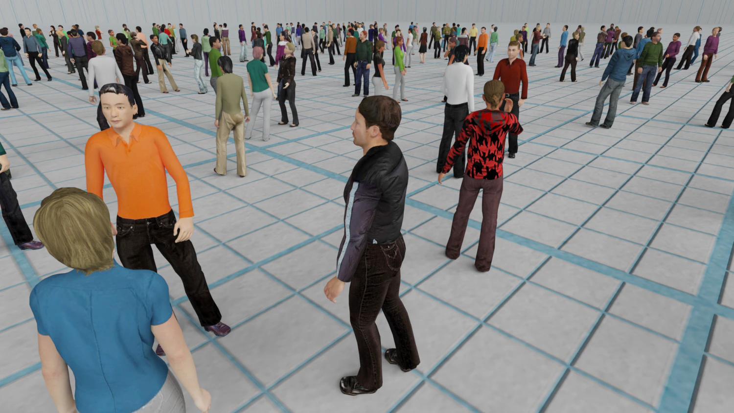 Low poly animated people pack - 200 pieces low-poly animated crowd 3D Model .c4d .max .obj .3ds .fbx .stl .blend 