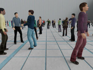 Low poly animated people pack - 200 pieces low-poly animated crowd 3D Model