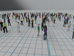Low poly animated people pack - 200 pieces low-poly animated crowd 3D Model