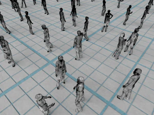 Low poly animated people pack - 200 pieces low-poly animated crowd 3D Model