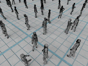 Low poly animated people pack - 200 pieces low-poly animated crowd 3D Model