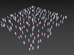 Low poly animated people pack - 200 pieces low-poly animated crowd 3D Model