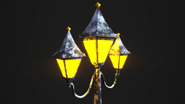 l&acirc;mpada de rua vitoriana nevada Modelo 3D .c4d .max .obj .3ds .fbx .stl .blend 