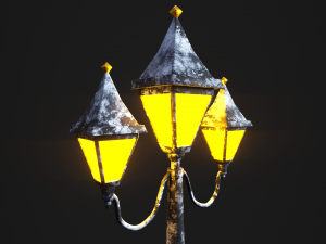 snowy victorian street lamp Model 3D