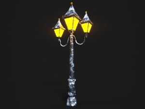 snowy victorian street lamp 3D मॉडल