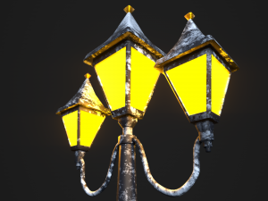 snowy victorian street lamp 3D मॉडल
