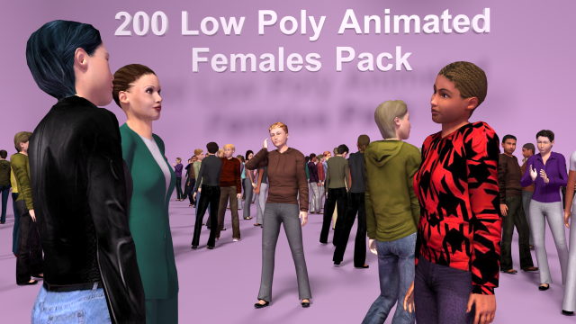 Low Poly Females Pack - 200 Pieces 3D Модель .c4d .max .obj .3ds .fbx .stl .blend 