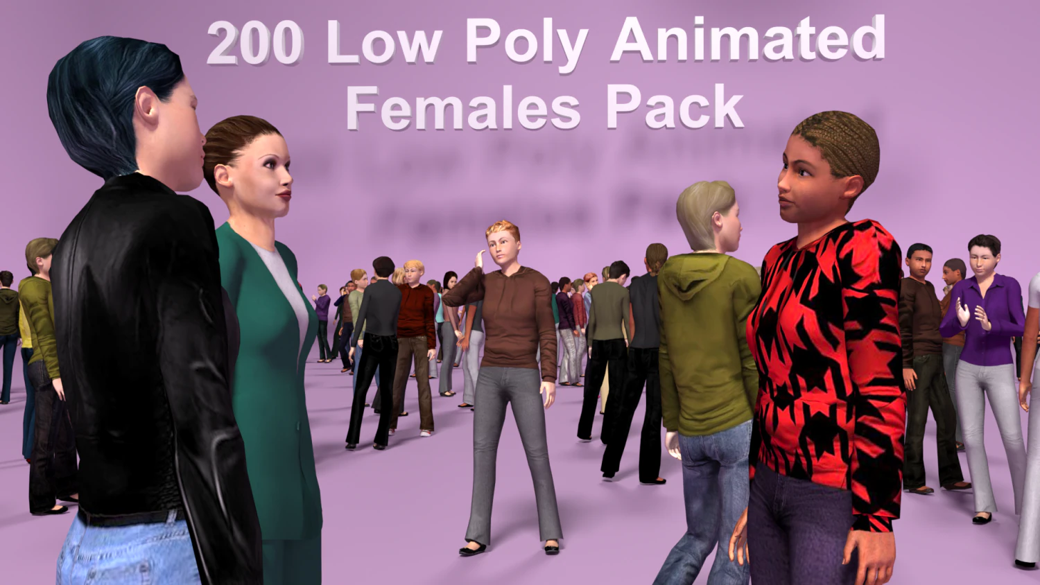 Low Poly Females Pack - 200 Pieces 3D Model .c4d .max .obj .3ds .fbx .stl .blend