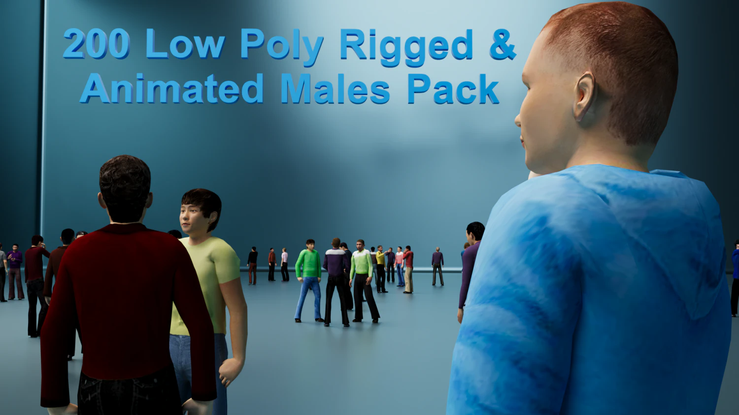 Low Poly Rigged Animated Males Pack - 200 Pieces 3D Model .c4d .max .obj .3ds .fbx .stl .blend 