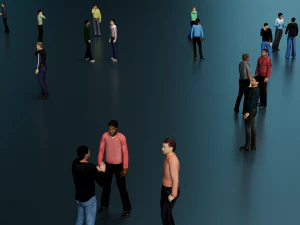 Low Poly Rigged Animated Males Pack - 200 Pieces 3D Model