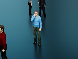 Low Poly Rigged Animated Males Pack - 200 Pieces 3D Model