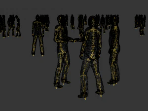 Low Poly Rigged Animated Males Pack - 200 Pieces 3D Model