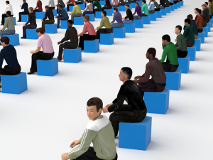 Low Poly Rigged and Animated Sitting Males Pack - 200 Pieces Model 3D
