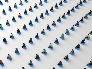Low Poly Rigged and Animated Sitting Males Pack - 200 Pieces Model 3D