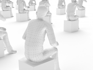 Low Poly Rigged and Animated Sitting Males Pack - 200 Pieces Model 3D