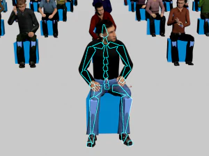 Low Poly Rigged and Animated Sitting Males Pack - 200 Pieces 3D Model