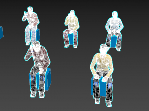 Low Poly Rigged and Animated Sitting Males Pack - 200 Pieces Model 3D