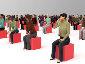Low Poly Rigged and Animated Sitting Females Pack - 200 Pieces 3D Model